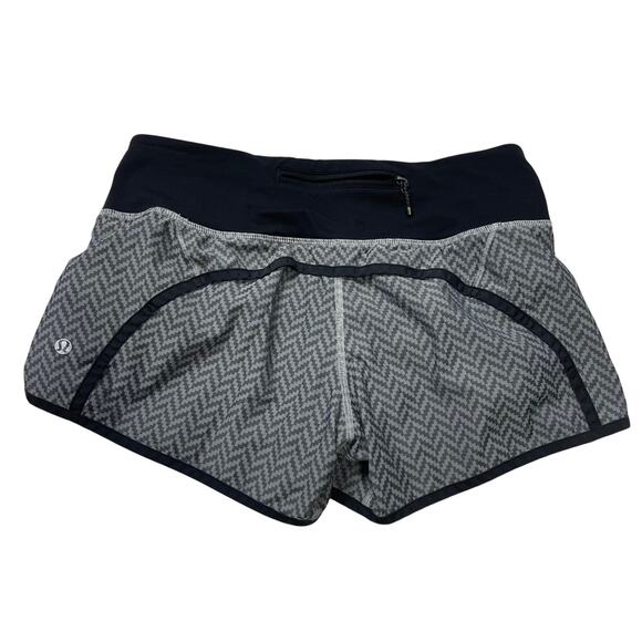 Lululemon Run Times Short 4” Mid Rise Size 4‎ Gray Black - Picture 1 of 7